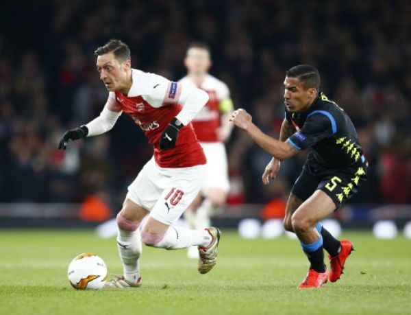 Mesui Ozil of Arsenal during UEFA Europa League Quarter - Final 1st Leg between Arsenal and Napoli at Emirates stadium, London, United Kingdom on 11 Apr 2019. PHOTO/AFP