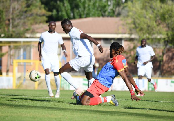 Michael Olunga (2nd L) in action against the DRC in an international friendly on Saturday, June 16, 2018. PHOTO/Courtesy/FKF
