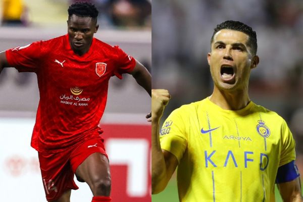 Michael Olunga and Cristiano Ronaldo. PHOTO| AFP