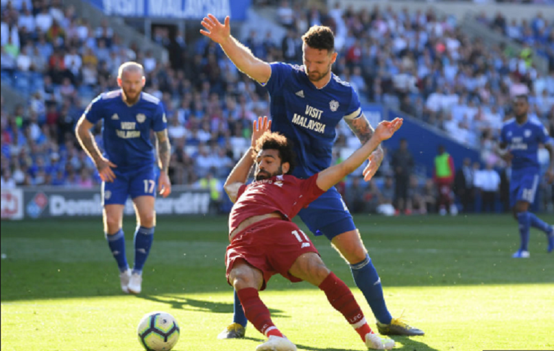 Mohamed Salah's dive against Cardiff City FC. PHOTO/101GreatGoals