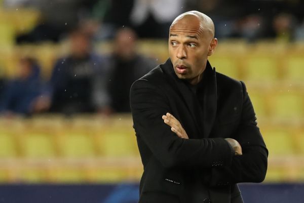 Monaco's French coach Thierry Henry reacts prior to the UEFA Champions League Group A football match between Monaco and Dortmund at the Louis II stadium in Monaco, on December 11, 2018. PHOTO | AFP