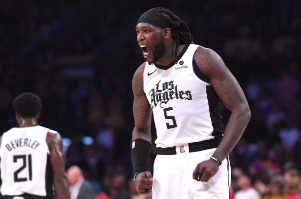 Montrezl Harrell #5 of the Los Angeles Clippers reacts to a basket in the second half of the game against the Los Angeles Lakers at Staples Center on December 25, 2019 in Los Angeles, California. PHOTO | AFP