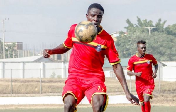 Mt. Kenya FC's Boniface Mukhekhe in action in a previous SPL clash. PHOTO/Courtesy/Mt. Kenya FC