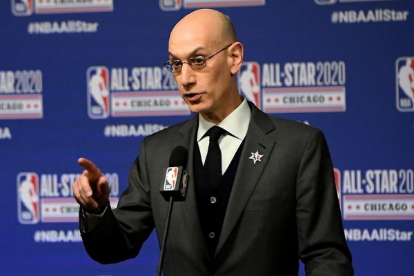NBA Commissioner Adam Silver speaks to the media during a press conference at the United Center on February 15, 2020 in Chicago, Illinois. PHOTO | AFP