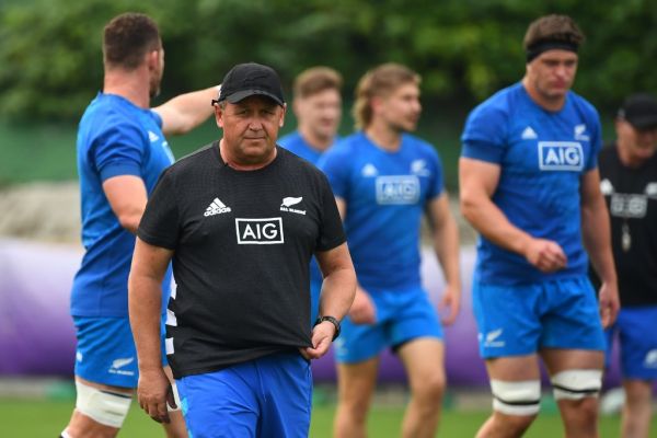 New Zealand's assistant coach Ian Foster takes part in a team training session in Beppu on September 28, 2019, during the Japan 2019 Rugby World Cup. PHOTO \ AFP