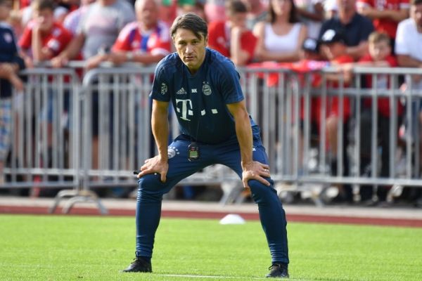 Niko KOVAC (coach Bayern Munich), spellbound watching his players, single shot, cut out, full body shot, full figure. PHOTO | AFP