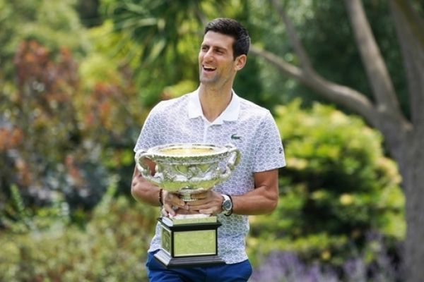 Novak Djokovic of Serbia poses for a portrait at Royal Botanic Gardens Victoria in Melbourne, Monday, February 3, 2020. Novak Djokovic has celebrated his eighth championship title after winning the men's singles final at the Australian Open tennis tournament. PHOTO | PA Images