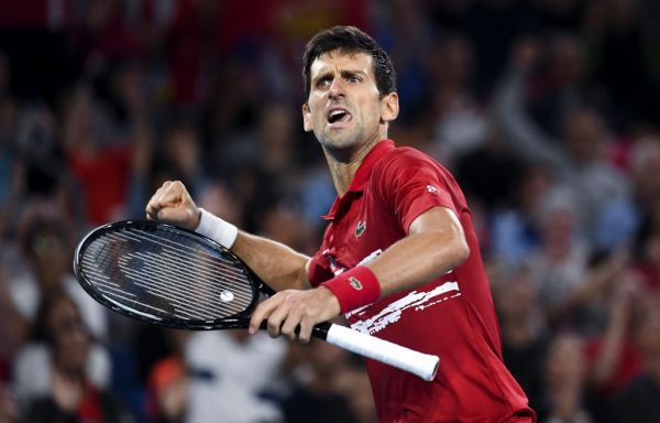 Novak Djokovic of Serbia reacts after winning against Rafael Nadal of Spain in their men's singles match in the final of the ATP Cup tennis tournament in Sydney on January 12, 2020. PHOTO | AFP