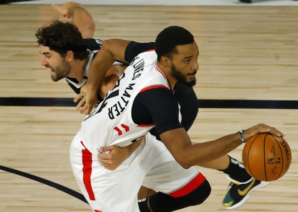 oe Harris #12 of the Brooklyn Nets foulds Norman Powell #24 of the Toronto Raptors after Powell steals the ball during the third quarter in Game Two of the Eastern Conference First Round during the 2020 NBA Playoffs at The Field House at ESPN Wide World Of Sports Complex on August 19, 2020 in Lake Buena Vista, Florida. PHOTO | AFP