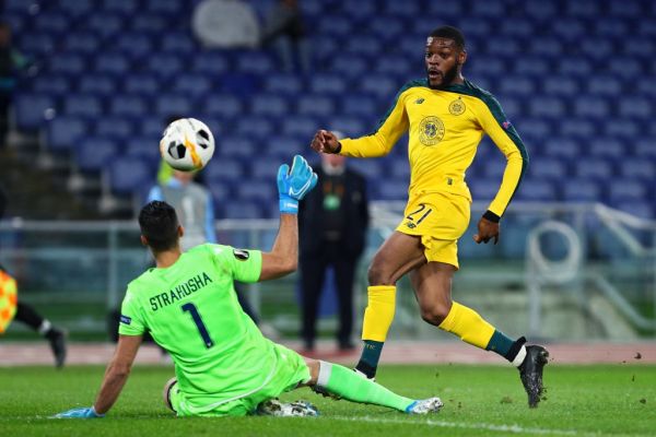 Oliver Ntcham of Celtic scores 1-2 goal during the UEFA Europa League, Group E football match between SS Lazio and Celtic FC on November 7, 2019 at Stadio Olimpico in Rome, Italy. PHOTO | AFP