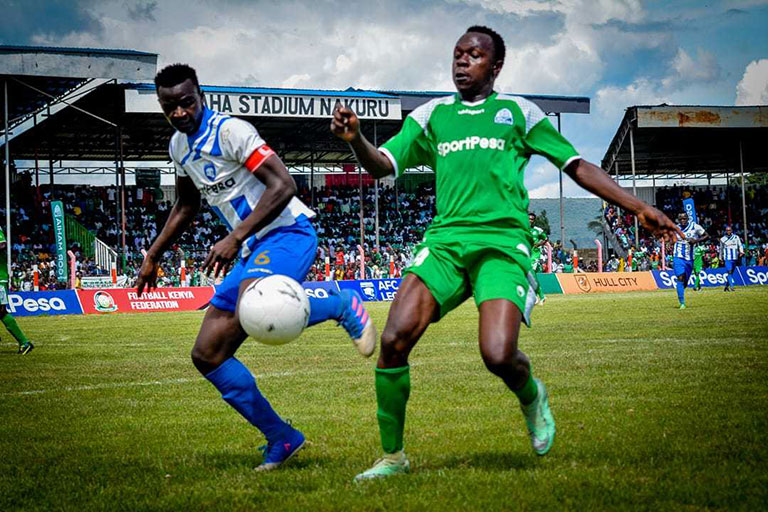 Part of Mashemeji Derby action dubbed the 'Hull City Challenge' at the Afrha Stadium, Nakuru last year. PHOTO/File