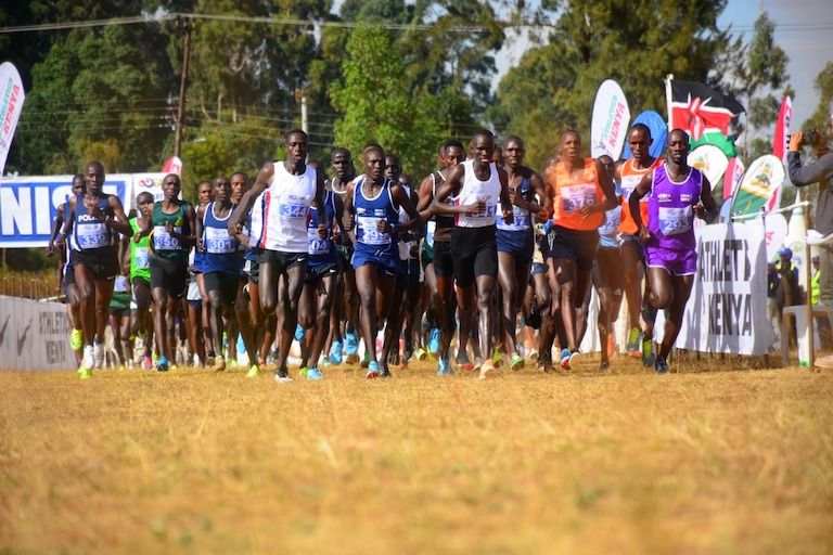 Part of the action during the senior men 10km race at the 2019 National Cross Country Championships at the Eldoret Sports Club on Saturday, February 23, 2019. PHOTO/Courtesy