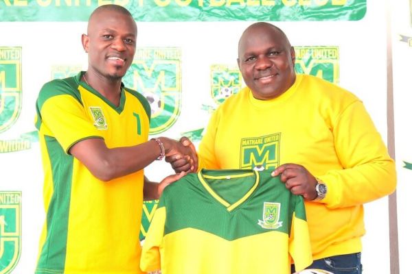 Paul Were and Mathare CEO Jecton Obure. PHOTO| Mathare United