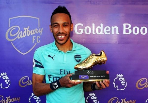 Pierre-Emerick Aubameyang shared the Golden Boot after scoring twice as Arsenal ended the domestic season on a high with an away victory at Burnley on May 12, 2019. PHOTO/ARSENAL FC