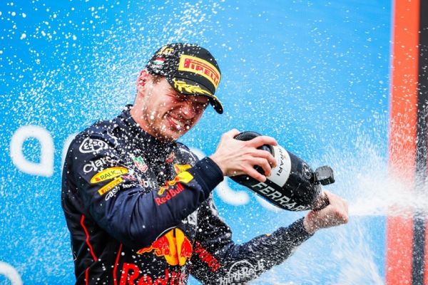 podium VERSTAPPEN Max (ned), Red Bull Racing RB18, portrait during the Formula 1 Aramco Magyar Nagydij 2022, Hungarian Grand Prix 2022, 12th round of the 2022 FIA Formula One World Championship from July 28 to 31, 2022 on the Hungaroring, in Mogyorod, Hungary. PHOTO | AFP