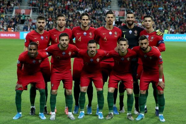 Portugal's starter team before the UEFA Euro 2020 Group B football qualification match between Portugal and Lithuania at the Algarve stadium in Faro, Portugal, on November 14, 2019. PHOTO | AFP
