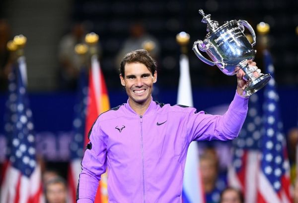 Rafael Nadal of Spain holds the trophy after his win over Daniil Medvedev of Russia during the men's Singles Finals match at the 2019 US Open at the USTA Billie Jean King National Tennis Center in New York on September 8, 2019. PHOTO | AFP