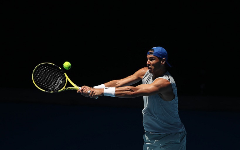 Rafael Nadal of Spain plays a shot during a practice session ahead of the 2019 Australian Open at Melbourne Park on January 11, 2019 in Melbourne, Australia. PHOTO/GettyImages