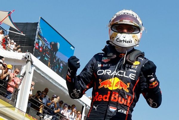 Red Bull Racing's Dutch driver Max Verstappen celebrates as he leaves his car after winning the French Formula One Grand Prix at the Circuit Paul-Ricard in Le Castellet, southern France, on July 24, 2022. PHOTO | AFP