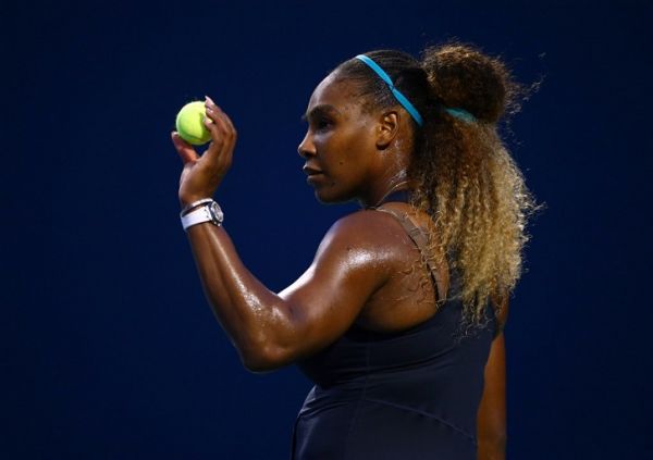 Serena Williams of the United States prepares to serve against Elise Mertens of Belgium during a second round match on Day 5 of the Rogers Cup at Aviva Centre on August 07, 2019 in Toronto, Canada. PHOTO | AFP