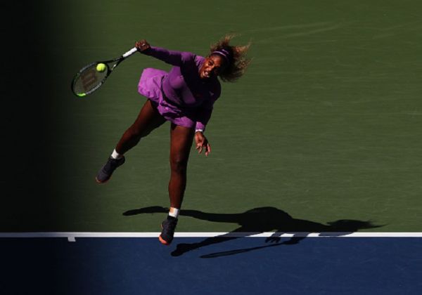 Serena Williams of the United States serves against Karolina Muchova of the Czech Republic during her Women's Singles round three match on day five of the 2019 US Open at the USTA Billie Jean King National Tennis Center on August 30, 2019 in Queens borough of New York City. PHOTO/ GETTY IMAGES