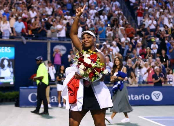 Serena Williams of the United States waves to the crowd as she leaves the court after losing to Belinda Bencic of Switzerland during the National Bank Open, part of the Hologic WTA Tour, at Sobeys Stadium on August 10, 2022 in Toronto, Ontario, Canada. PHOTO | AFP