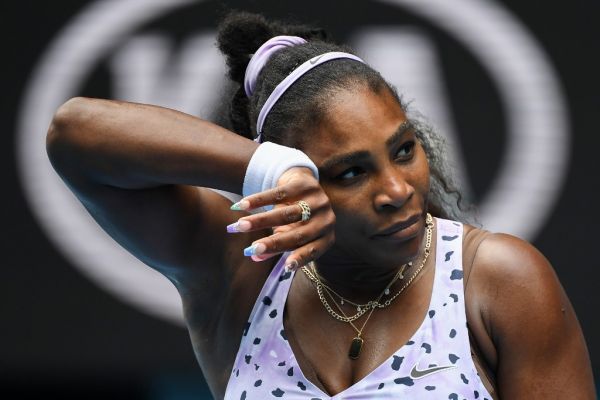 Serena Williams of the US reacts after a point against China's Wang Qiang during their women's singles match on day five of the Australian Open tennis tournament in Melbourne on January 24, 2020. PHOTO | AFP