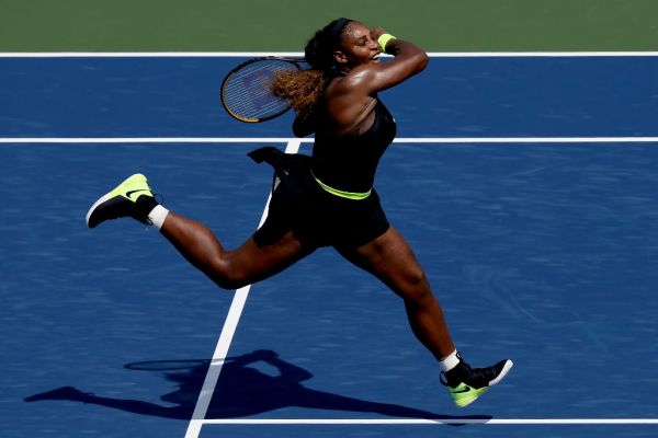 Serena Williams returns a shot to Arantxa Rus of Netherlands during the Western & Southern Open at the USTA Billie Jean King National Tennis Center on August 24, 2020 in the Queens borough of New York City. PHOTO | AFP