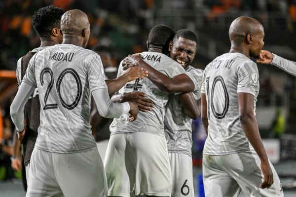 South Africa players celebrate after scoring against Morocco. PHOTO| AFP