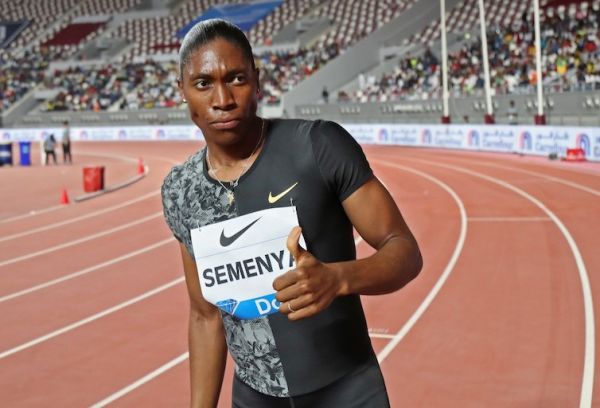 South Africa's Caster Semenya celebrates after winning the women's 800m during the IAAF Diamond League competition on May 3, 2019 in Doha. PHOTO/AFP