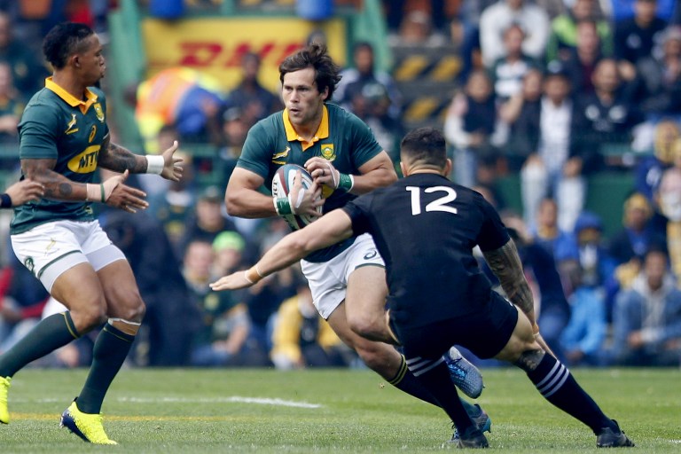 South Africa Springboks (in green) in action against New Zealand All Blacks in a previous test. PHOTO/File