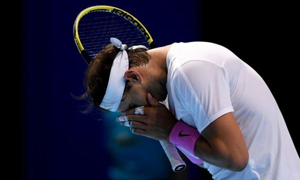 Spain's Rafael Nadal reacts during his group stage men's singles tennis match against Germany's Alexander Zverev at the ATP World Tour Finals tournament in London, Britain. PHOTO | AFP