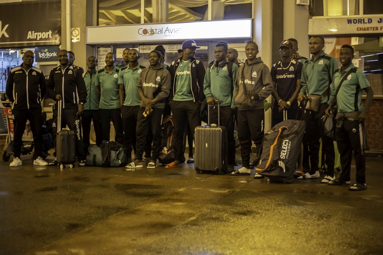 SportPesa Cup Champions arrive at the Julius Nyerere International Airport in Dar es Saalam, Tanzania on Tuesday, January 21, 2019. PHOTO/SPN