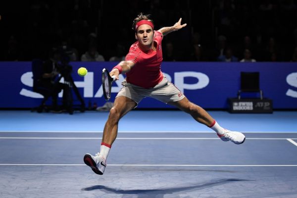 Swiss Roger Federer returns a ball to Australian Alex De Minaur during their final match at the Swiss Indoors tennis tournament in Basel on October 27, 2019. PHOTO | AFP