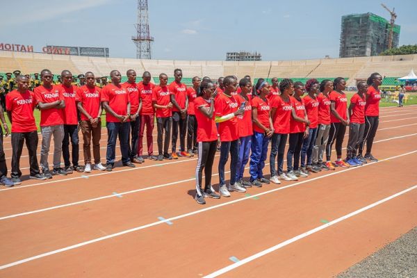 Team Kenya after Athletics Kenya national trials at Nyayo National Stadium in Nairobi on September 14, 2019. PHOTO/ DANCUN SIRMA