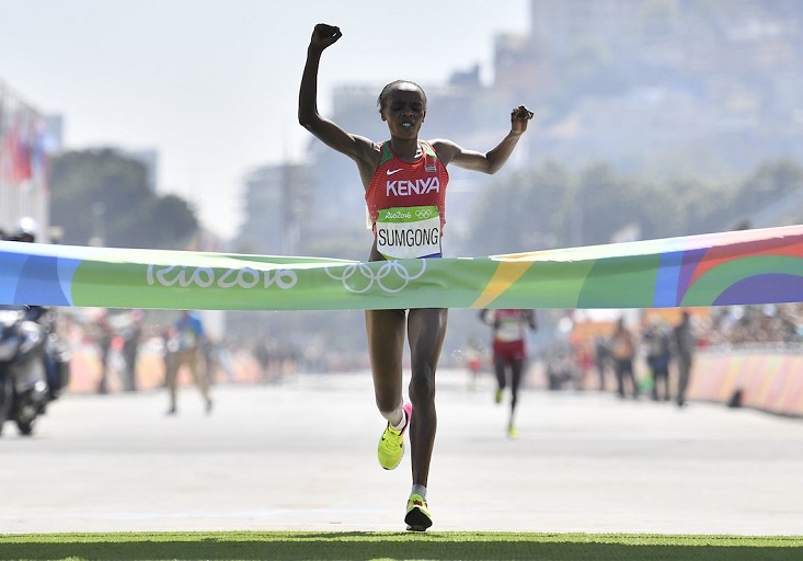 The 2016 Olympic marathon champion Jemima Sumgong.PHOTO/IAAF