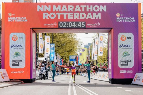 The Netherland's Abdi Negeeye wins the 2024 Rotterdam Marathon. PHOTO| NN Rotterdam Marathon