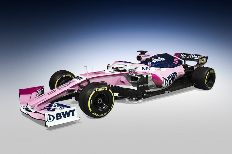 The SportPesa Racing Point Team new Formula 1 car that was unveiled on Wednesday, February 13, 2019 in Canada. PHOTO/SPN