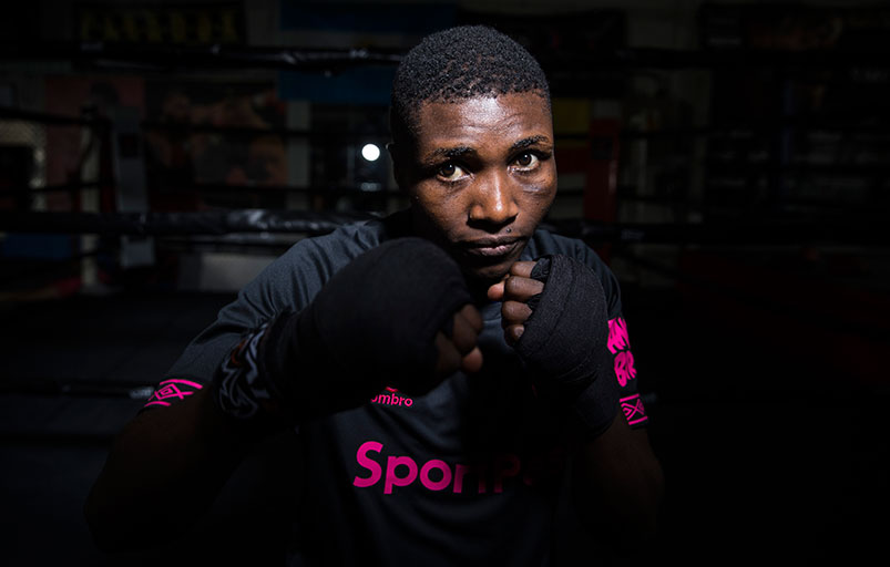 THE WAY OUT: Fatuma Zarika poses at her training camp in the UK ahead of her WBC Super Bantamweight title fight against Mexican Yamileth Mercado on September 8, 2018 at KICC, Nairobi. PHOTO/SPN