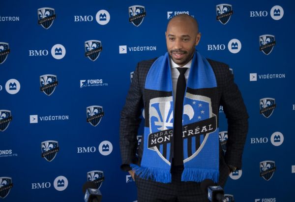 Thierry Henry speaks as The Montreal Impact invites members of the media to meet the new head coach at a press conference at the Centre Nutrilait, in Montreal, Quebec, Canada, on November 18, 2019. PHOTO | AFP