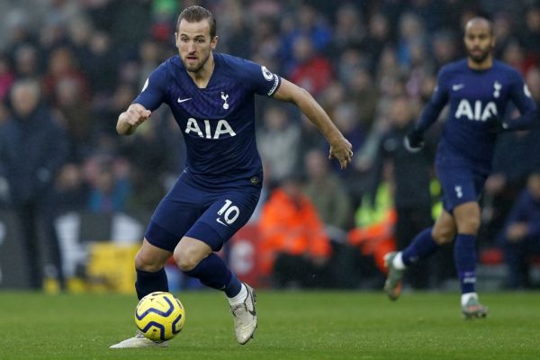 Tottenham Hotspur's English striker Harry Kane runs with the ball during the English Premier League football match between Southampton and Tottenham at St Mary's Stadium in Southampton, southern England on January 1, 2020. PHOTO | AFP