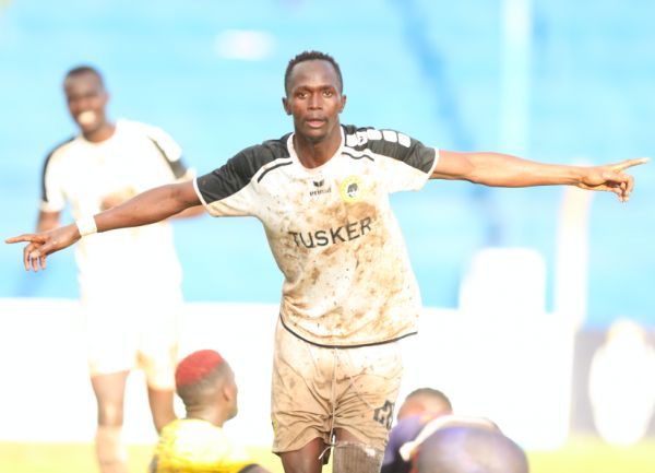 Tusker FC's David Ambunya celebrates after scoring against Wazito FC on Wednesday, December 11, 2019. PHOTO | DUNCAN SIRMA | SPN