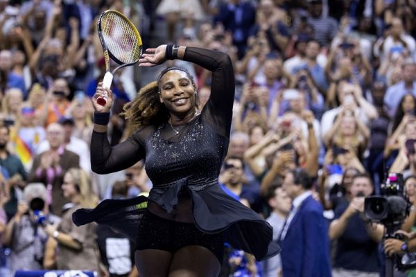 USA's Serena Williams celebrates her win against Estonia's Anett Kontaveit during their 2022 US Open Tennis tournament women's singles second round match at the USTA Billie Jean King National Tennis Center in New York, on August 31, 2022. PHOTO | AFP