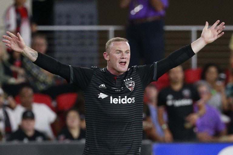 Wayne Rooney celebrates a goal for DC United. PHOTO/File