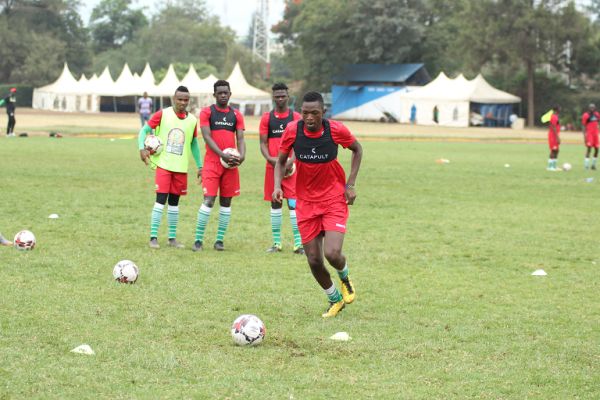 Wazito FC midfielder Johnstone Omurwa trains with national team Harambee Stars in Nairobi in the past. PHOTO/ FKF