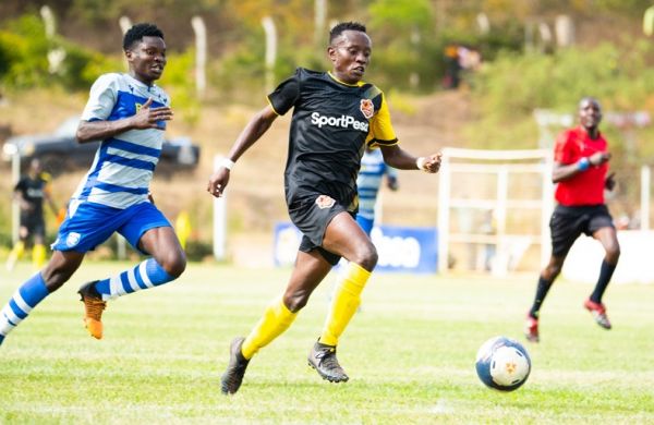 Wilson Kamau of Murang'a Seal in action against AFC Leopards in a pre-season friendly at the St. Sebastian Park in Murang'a on Sunday, September 19, 2022. PHOTO | Michael Nyabera | SPN