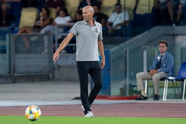 Zinedine Zidane manager of Real Madrid during the pre-season friendly match between AS Roma and Real Madrid at Stadio Olimpico, Rome, Italy on 11 August 2019. PHOTO | AFP